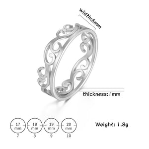 Retro Filigree Stainless Steel Cutout Ring