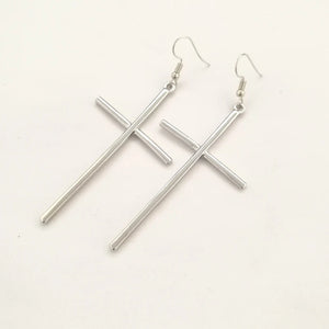 Big Cross Long Earrings for Women