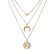 Long Layered Chain Necklace & Pendant Set