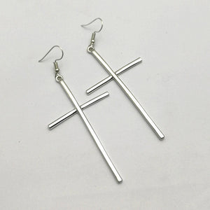 Big Cross Long Earrings for Women