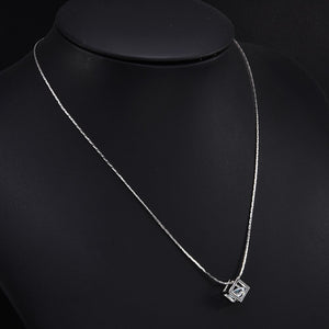 Magic Cube & Cone Dazzling Crystal Pendant Necklace