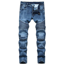 Casual Coated Straight Pleated Jeans