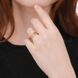 Retro Filigree Stainless Steel Cutout Ring