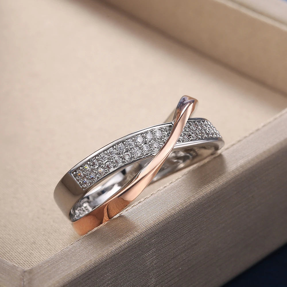 Huitan Delicate Simple Cross Ring