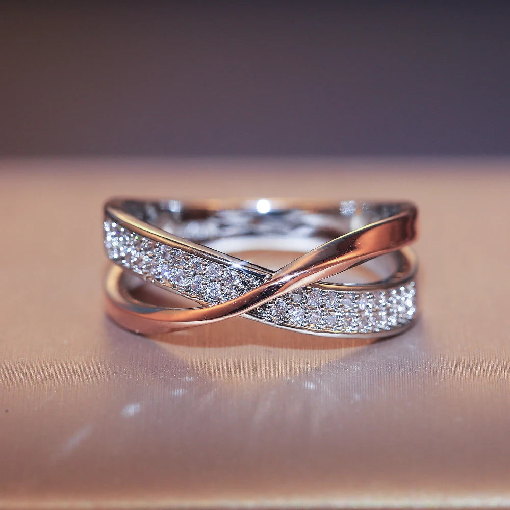 Huitan Delicate Simple Cross Ring
