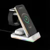 Portable 4 in 1 Wireless Fast Charger Phone Charger Stand With Alarm Clock Lamp