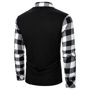 Long Sleeve Plaid Matching Zippered Shirt