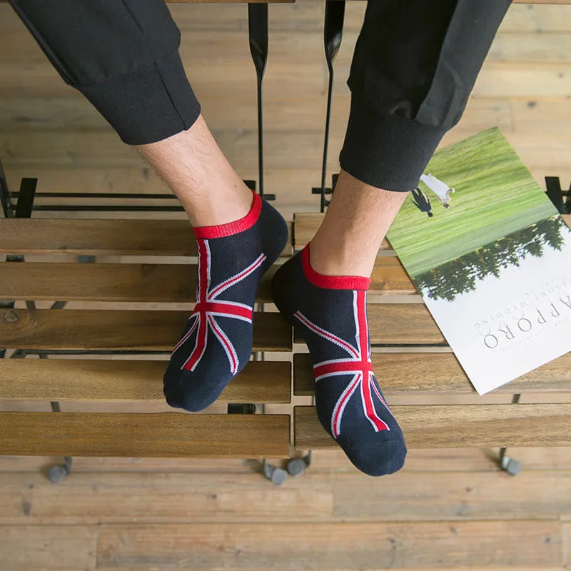 5 Pairs Fashion National Flag Cotton Socks