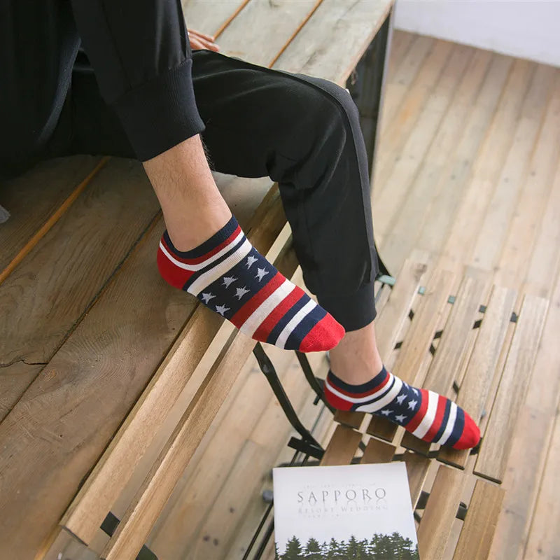5 Pairs Fashion National Flag Cotton Socks