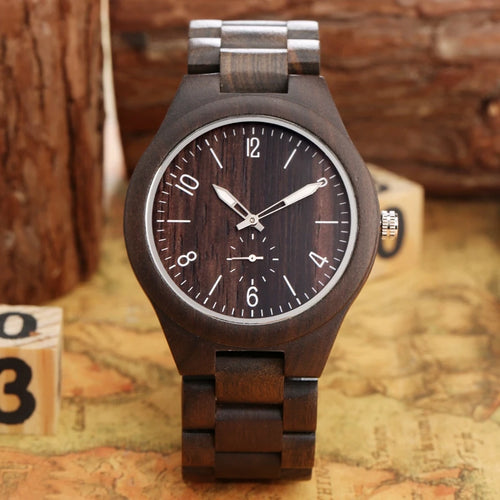 Retro Unique Light Ebony Wood Watch