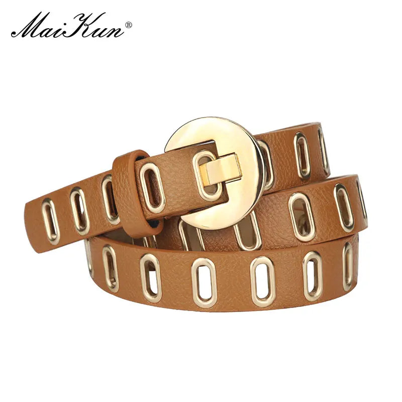 Maikun Adjustable Hole Alloy Pin Buckle Belt 