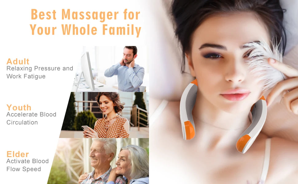 Intelligent Electric Neck Fan With Hot Compress & Vibration