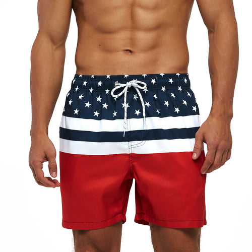 Quick-drying Quarter-print Swimming Trunks