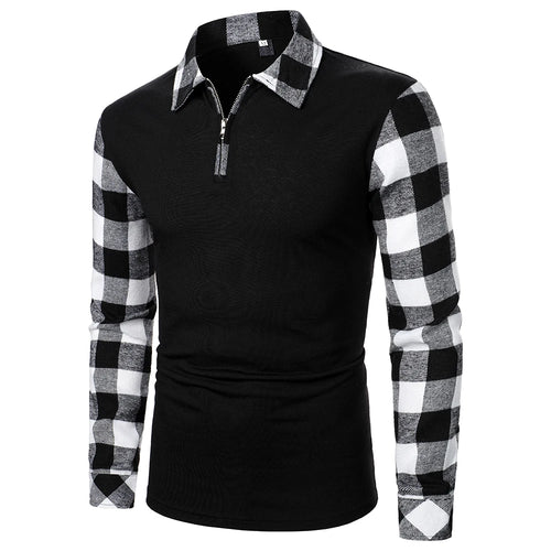 Long Sleeve Plaid Matching Zippered Shirt