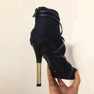 High Heel Open Toe Ankle Boots