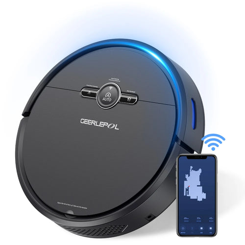 GEERLEPOL 3-in-1 Smart Robotic Vacuum Cleaner & Mop Alexa-controlled Wet and Dr