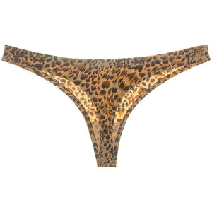 Leopard Print Seamless Low Waist Thongs