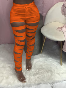 High Waist Bandage Bandage Leg Pants