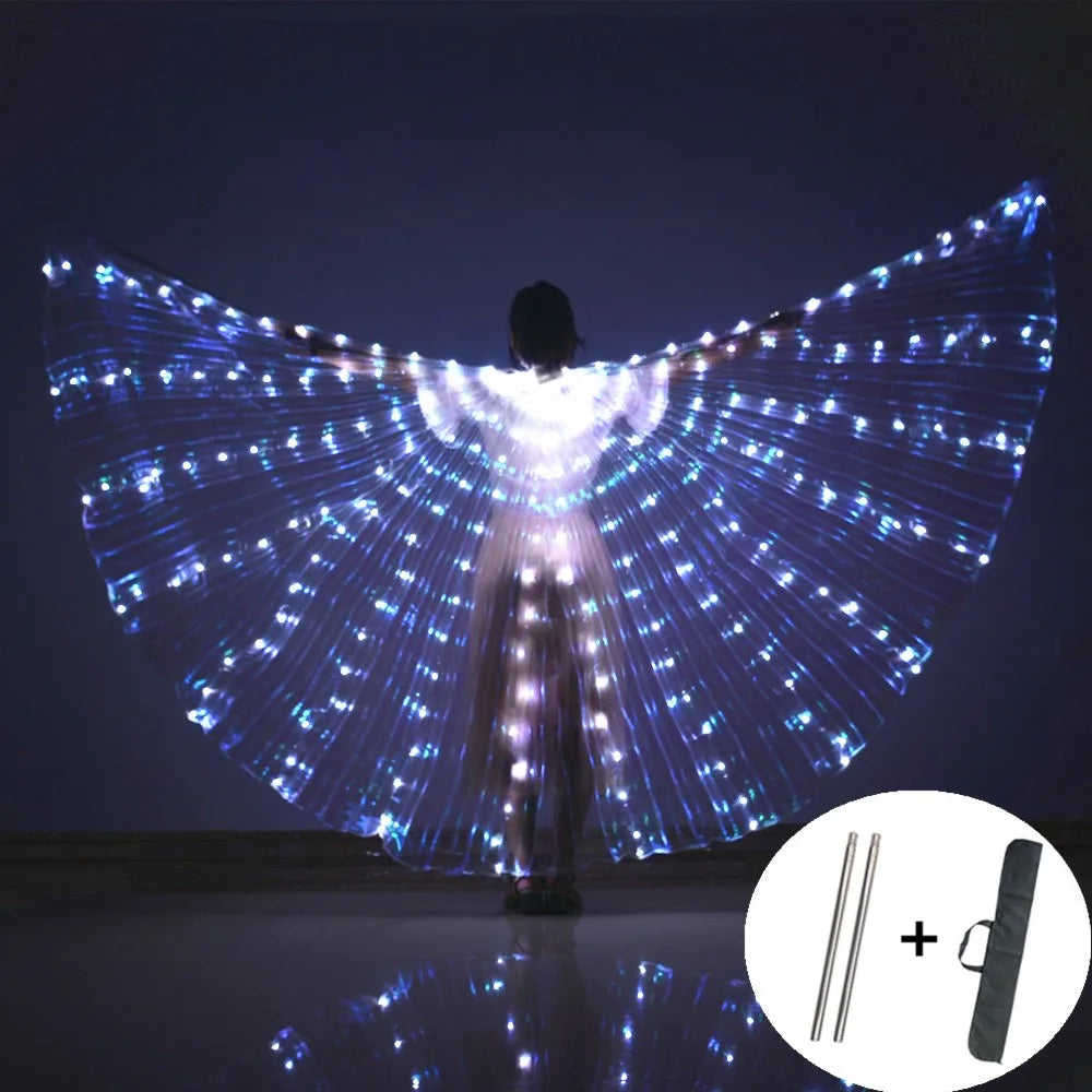 LED Colorful Fairy Wings Butterfly Belly Dancing Costume