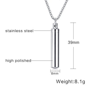 Vnox Hollow Pill Cross Engraved Cremation Urn Necklace