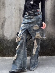 Boutique Fashion High Waist Retro Washed Loose Slimming Jeans