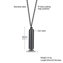 Vnox Hollow Pill Cross Engraved Cremation Urn Necklace