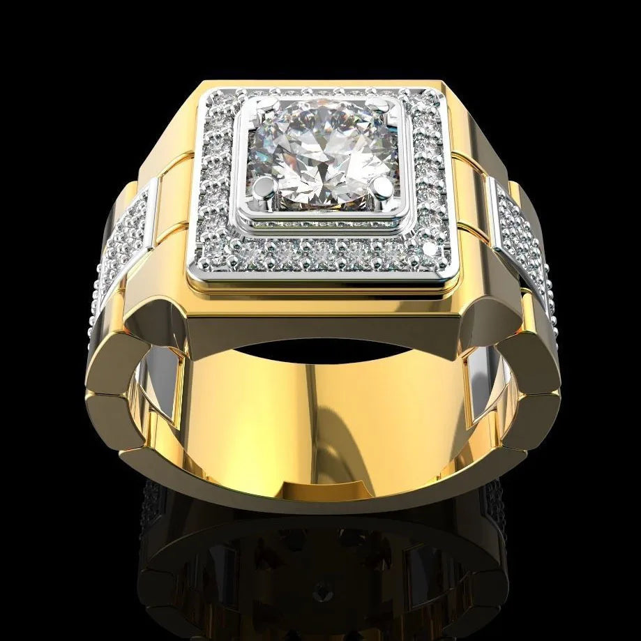 Natural Cubic Zirconia Square Ring