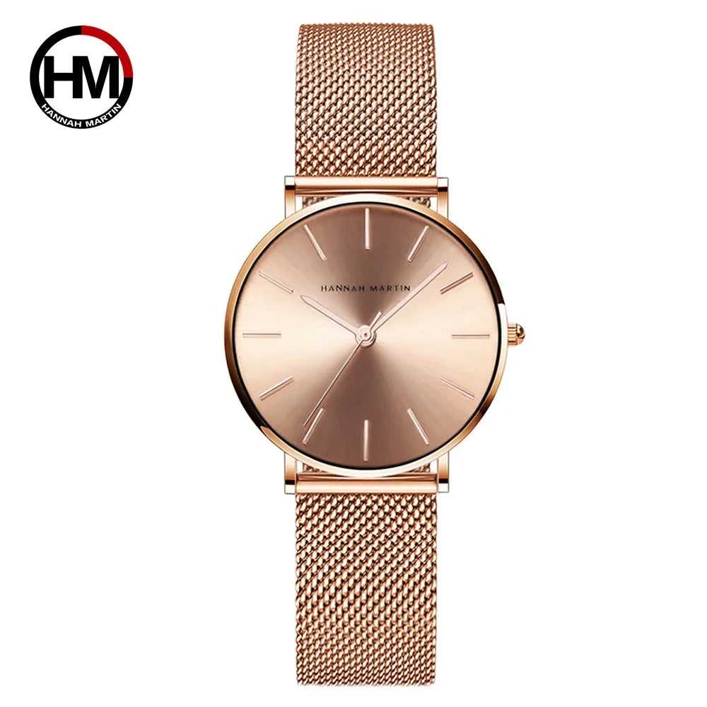 HANNAH MARTIN Stainless Steel Japan Quartz Movement Watch