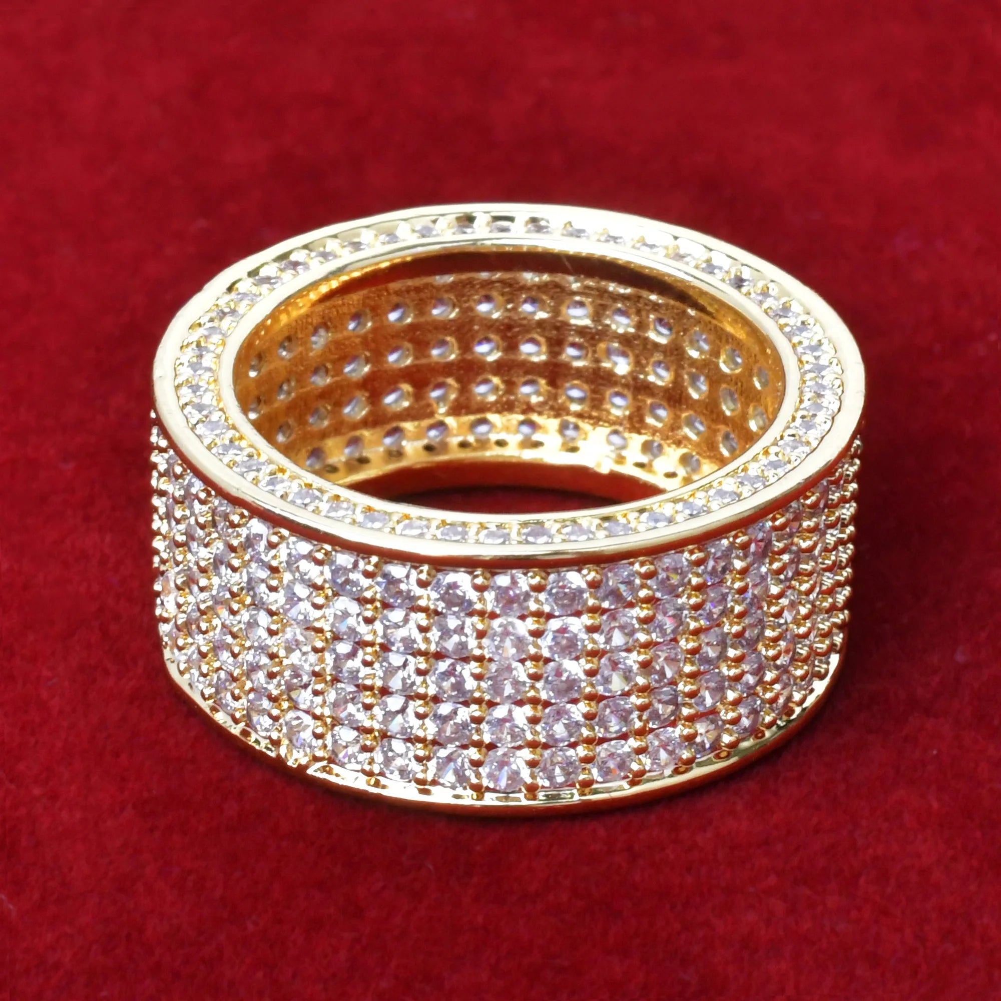 5 Row  Cubic Zircon Iced Men's Ring