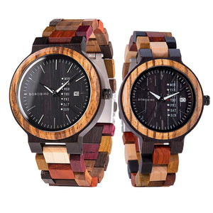 BOBO BIRD Wood Quartz Couple's Timepieces