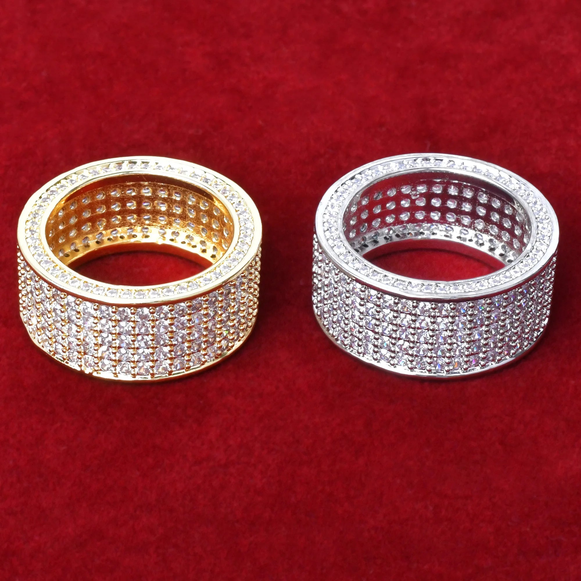5 Row  Cubic Zircon Iced Men's Ring
