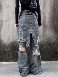 Boutique Fashion High Waist Retro Washed Loose Slimming Jeans