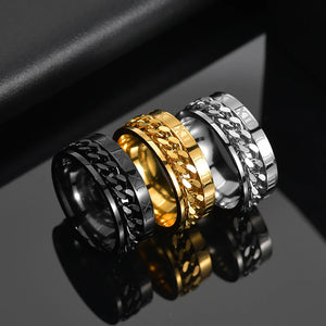 Letdiffery Cool Stainless Steel Rotatable Ring