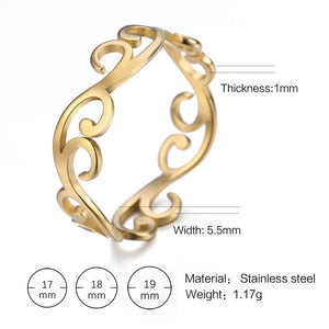 Retro Filigree Stainless Steel Cutout Ring