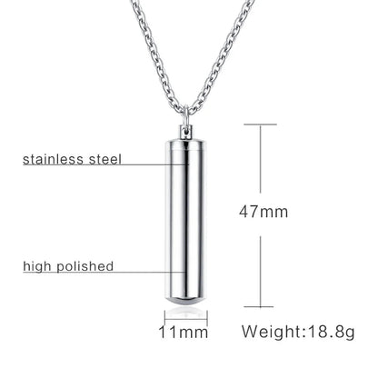 Vnox Hollow Pill Cross Engraved Cremation Urn Necklace