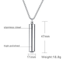 Vnox Hollow Pill Cross Engraved Cremation Urn Necklace