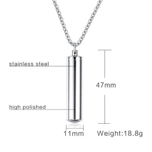 Vnox Hollow Pill Cross Engraved Cremation Urn Necklace