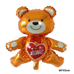 Love Heart Bear Foil Balloons