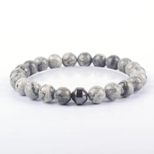 Labradorite Cylinder Hematite Beaded Bracelet