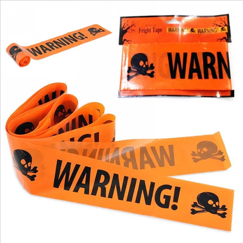 Halloween Props Warning line Plastic Skull Head Warning Tape