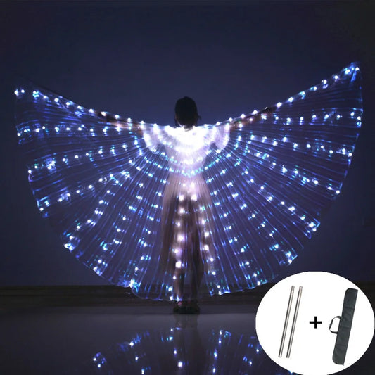 LED Colorful Fairy Wings Butterfly Belly Dancing Costume