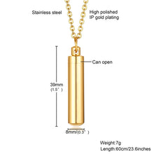 Vnox Hollow Pill Cross Engraved Cremation Urn Necklace
