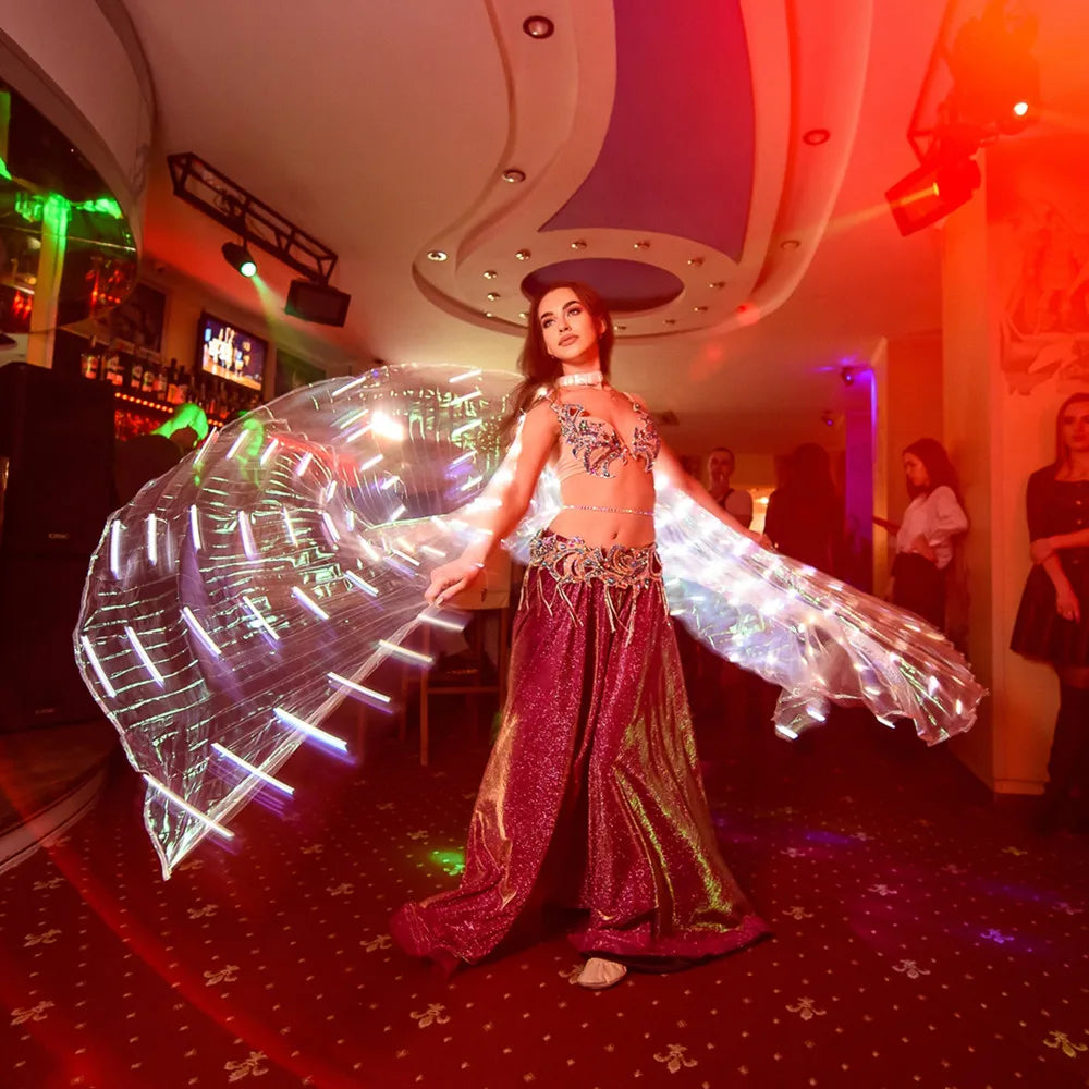 LED Colorful Fairy Wings Butterfly Belly Dancing Costume