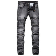 Casual Coated Straight Pleated Jeans