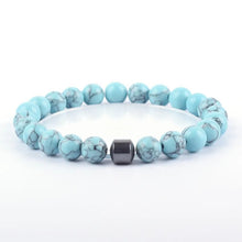 Labradorite Cylinder Hematite Beaded Bracelet