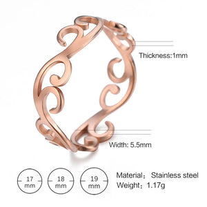 Retro Filigree Stainless Steel Cutout Ring