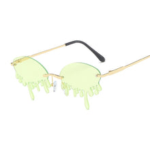 Rimless Trendy Tears Shaped Sunglasses