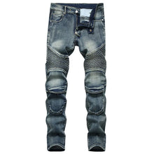 Casual Coated Straight Pleated Jeans