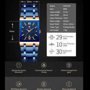 WWOOR Stainless Steel Fashion Watch