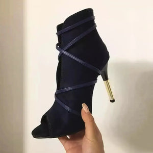 High Heel Open Toe Ankle Boots